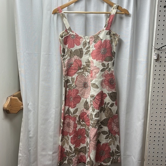 J. P. & Mattie Pink Cream Floral Linen Dress- S - Picture 6 of 6